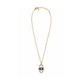 Gold-Toned Evil Eye Hamsa Hand Pendant Necklace for Women