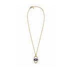 Gold-Toned Evil Eye Hamsa Hand Pendant Necklace for Women