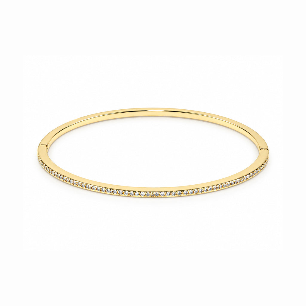 Women's Gold-Toned Classic Minimalist Sleek Round Bangle Bracelet