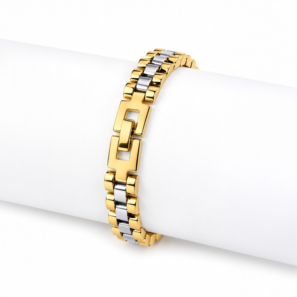 Men’s Gold & Silver Dual-Tone Link Chain Bracelet