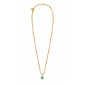 Gold-Toned Blue Evil Eye Pendant Necklace for Women