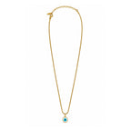 Gold-Toned Blue Evil Eye Pendant Necklace for Women