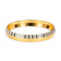 Men’s Gold & Silver Dual-Tone Striped Textured Kada Bracelet