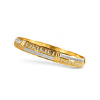 Men’s Gold & Silver-Toned Textured Designer Kada Bracelet