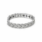 Men’s Silver-Toned Chevron Link Magnetic Bracelet
