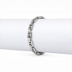 Men’s Silver-Toned Rectangular Link Chain Bracelet