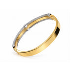 Men’s Gold & Silver Dual-Tone Cable Wire Kada Bracelet