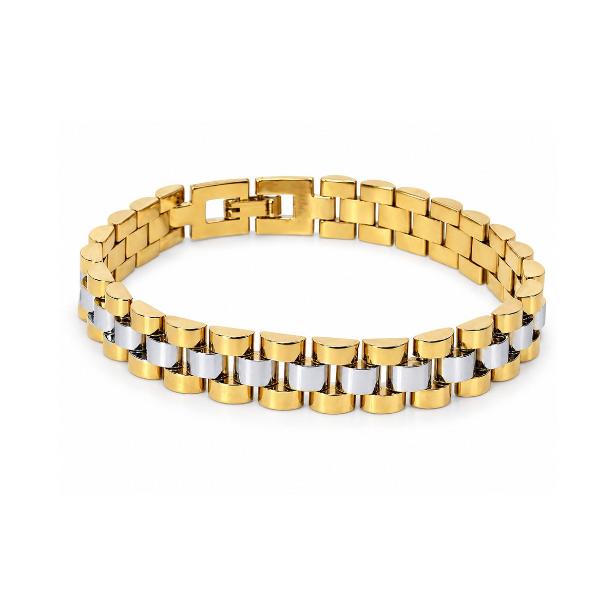 Men’s Gold & Silver Dual-Tone Link Chain Bracelet