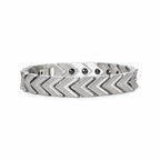 Men’s Silver-Toned Chevron Link Magnetic Bracelet