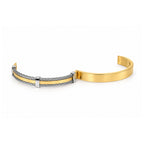 Men’s Gold & Silver Dual-Tone Cable Wire Kada Bracelet