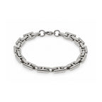 Men’s Silver-Toned Rectangular Link Chain Bracelet