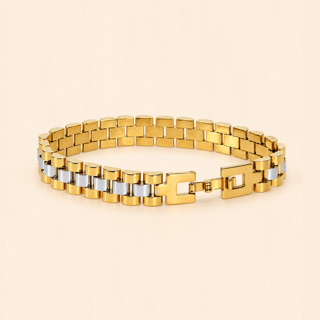 Men’s Gold & Silver Dual-Tone Link Chain Bracelet