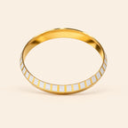 Men’s Gold & Silver Dual-Tone Striped Textured Kada Bracelet