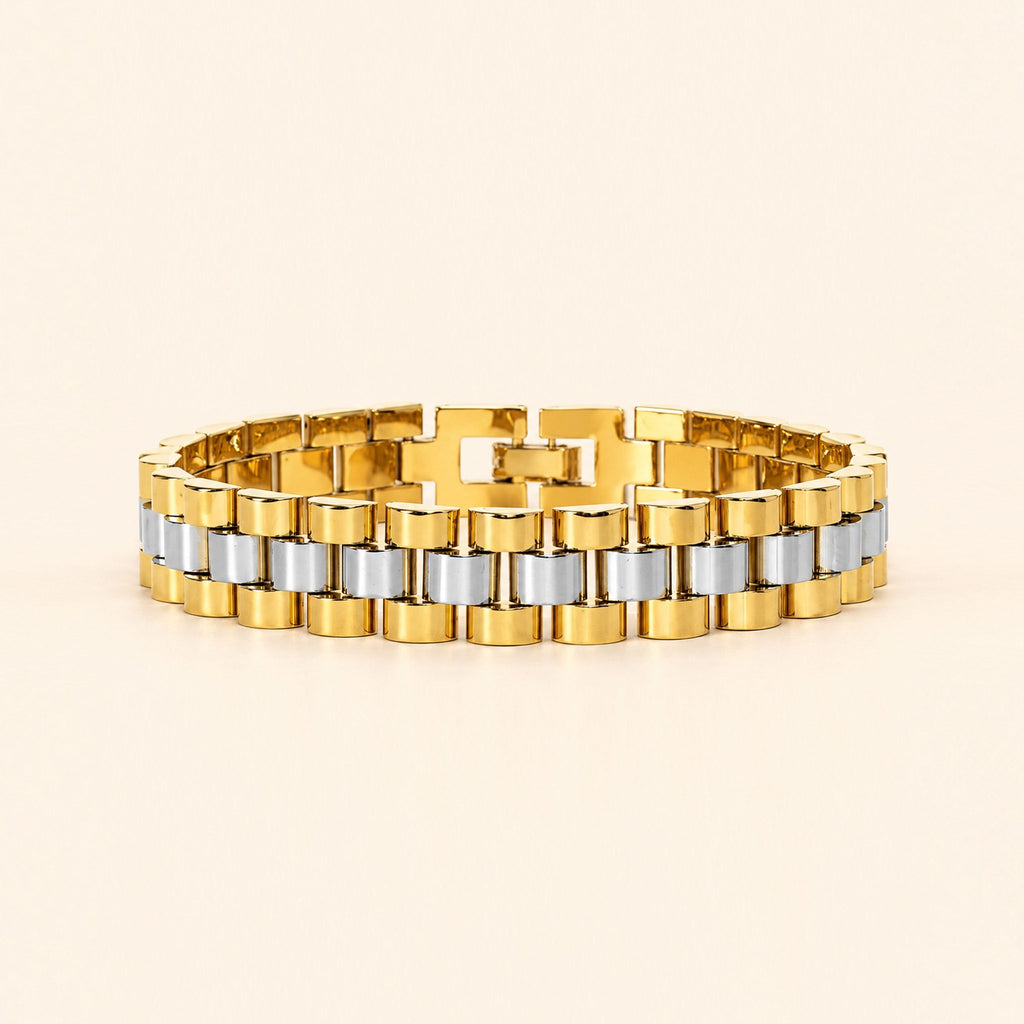 Men’s Gold & Silver Dual-Tone Link Chain Bracelet