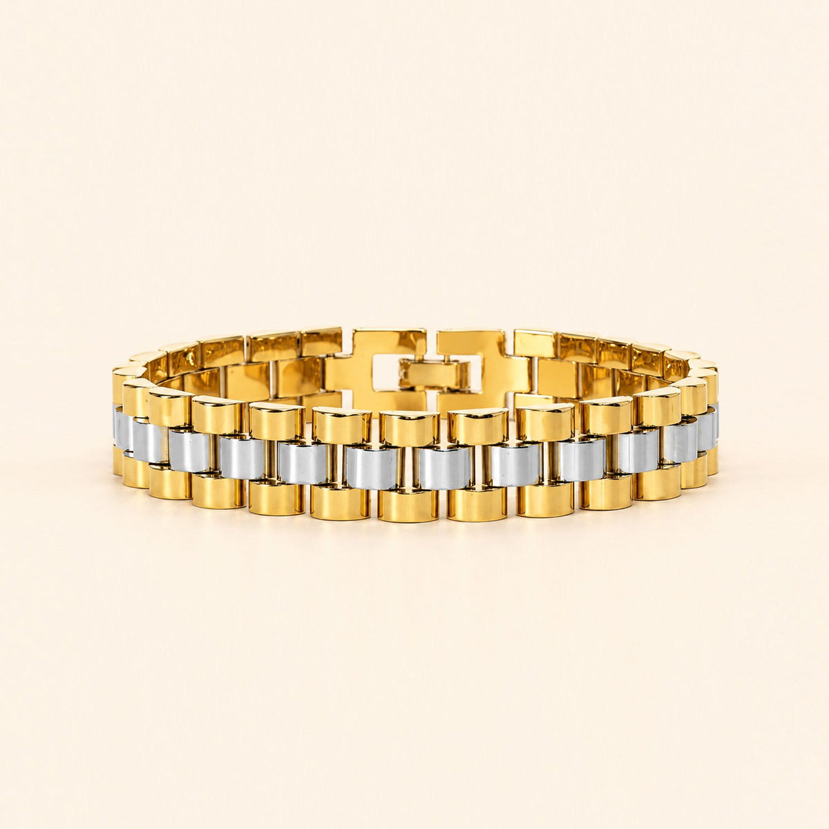 Men’s Gold & Silver Dual-Tone Link Chain Bracelet