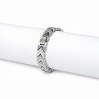 Men’s Silver-Toned Chevron Link Magnetic Bracelet