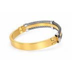 Men’s Gold & Silver Dual-Tone Cable Wire Kada Bracelet