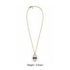 Gold-Toned Evil Eye Hamsa Hand Pendant Necklace for Women