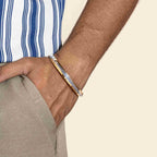 Men’s Dual-Tone Gold & Silver Sleek Kada Bracelet