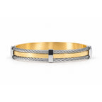 Men’s Gold & Silver Dual-Tone Cable Wire Kada Bracelet