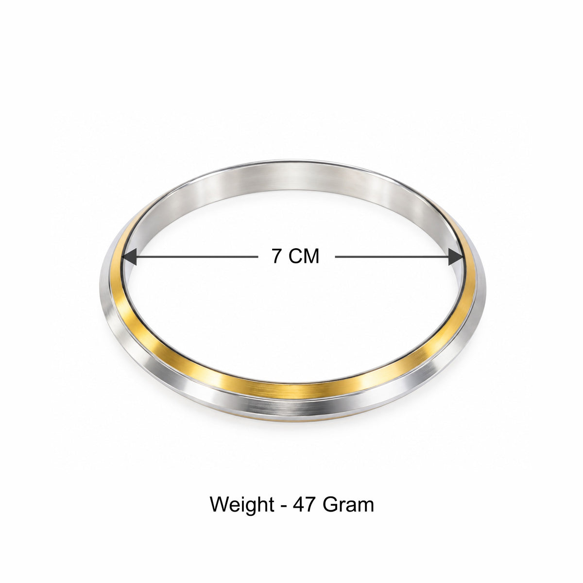 Men’s Dual-Tone Gold & Silver Sleek Kada Bracelet