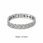 Men’s Silver-Toned Chevron Link Magnetic Bracelet