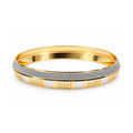 Men’s Dual-Tone Gold & Silver Textured Kada Bracelet