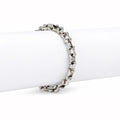 Men’s Silver-Toned Geometric Link Chain Bracelet