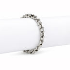Men’s Silver-Toned Geometric Link Chain Bracelet