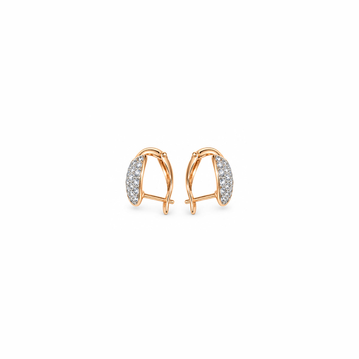 Women's Elegant Gold-Toned Pave Crystal-Studded Triangle Drop Earrings