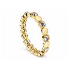 Women's Gold-Toned Champagne Crystal Stone-Studded Stretchable Bracelet