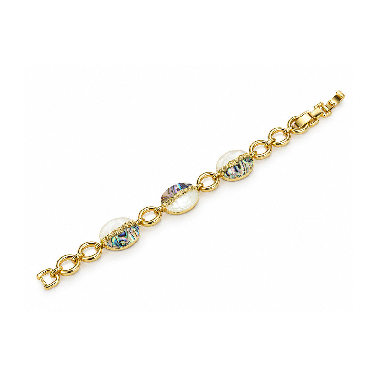 Women’s Gold-Toned Abalone Shell Statement Link Bracelet