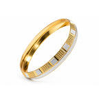 Men’s Dual-Tone Gold & Silver Textured Kada Bracelet