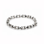 Men’s Silver-Toned Geometric Link Chain Bracelet