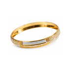 Men’s Gold & Silver-Toned Textured Designer Kada Bracelet