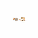 Women's Elegant Gold-Toned Pave Crystal-Studded Triangle Drop Earrings