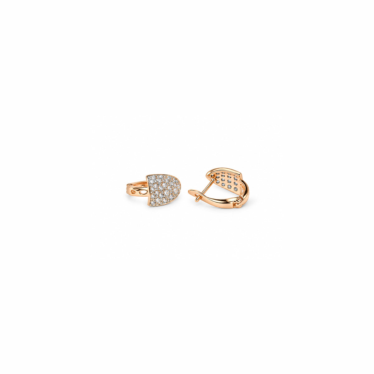 Women's Elegant Gold-Toned Pave Crystal-Studded Triangle Drop Earrings