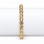 Women's Gold-Toned White Crystal Stone-Studded Stretchable Tennis Bracelet