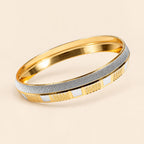 Men’s Dual-Tone Gold & Silver Textured Kada Bracelet
