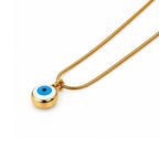 Gold-Toned Blue Evil Eye Pendant Necklace for Women