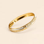 Men’s Gold & Silver-Toned Textured Designer Kada Bracelet