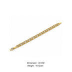 Men’s Gold-Toned Crystal Studded Link Bracelet