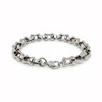 Men’s Silver-Toned Geometric Link Chain Bracelet