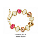 Women’s Elegant Multicolor Crystal Oval Link Bracelet