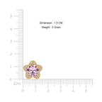Women’s Gold-Toned Pink Crystal Floral Stud Earrings