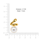 Women's Gold-Toned Contemporary Twisted Design Pearl Drop Earrings