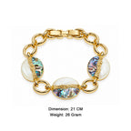 Women’s Gold-Toned Abalone Shell Statement Link Bracelet