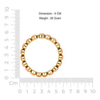 Women's Gold-Toned Peach Pink Stone-Studded Stretchable Bracelet