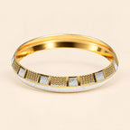 Men’s Dual-Tone Gold & Silver Textured Kada Bracelet