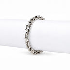 Men’s Silver-Toned Geometric Link Chain Bracelet